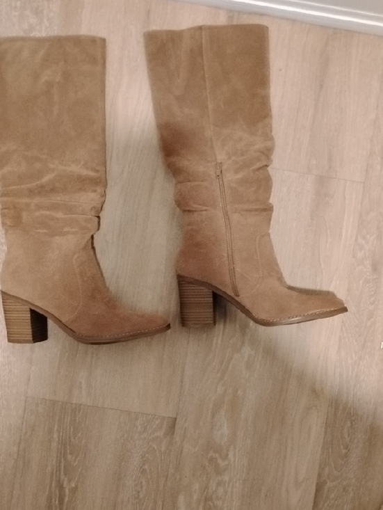 Universal Thread Shoes - Universal Thread Tan Suede Over-the-Knee Block Heel Boots